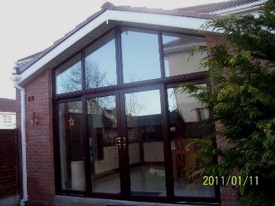 Section and construction details of the single storey extension exempt from planning permission in Lucan, County Dublin